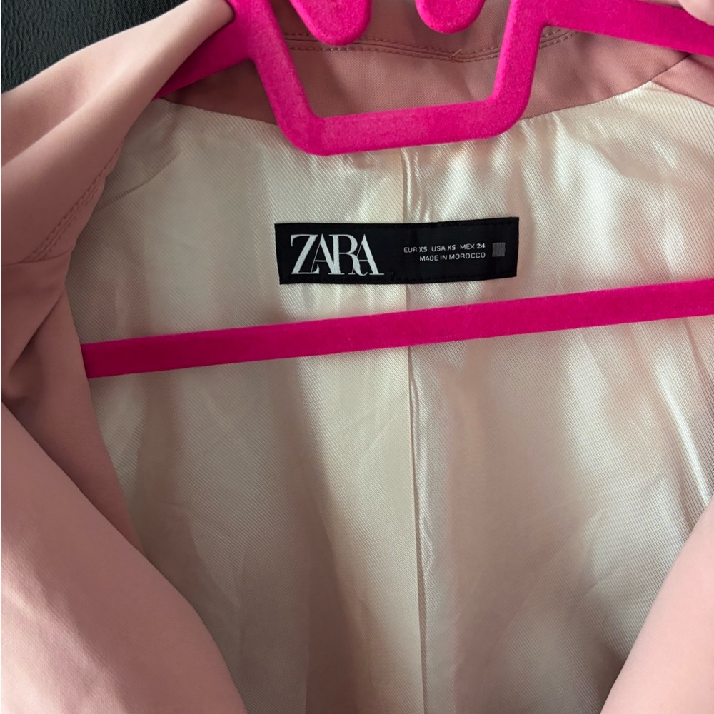 Zara Solid Pink Button Blazer - image 6